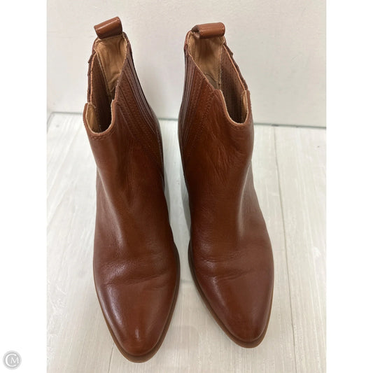 Boots Ankle Heels By Crown Vintage In Brown, Size: 7