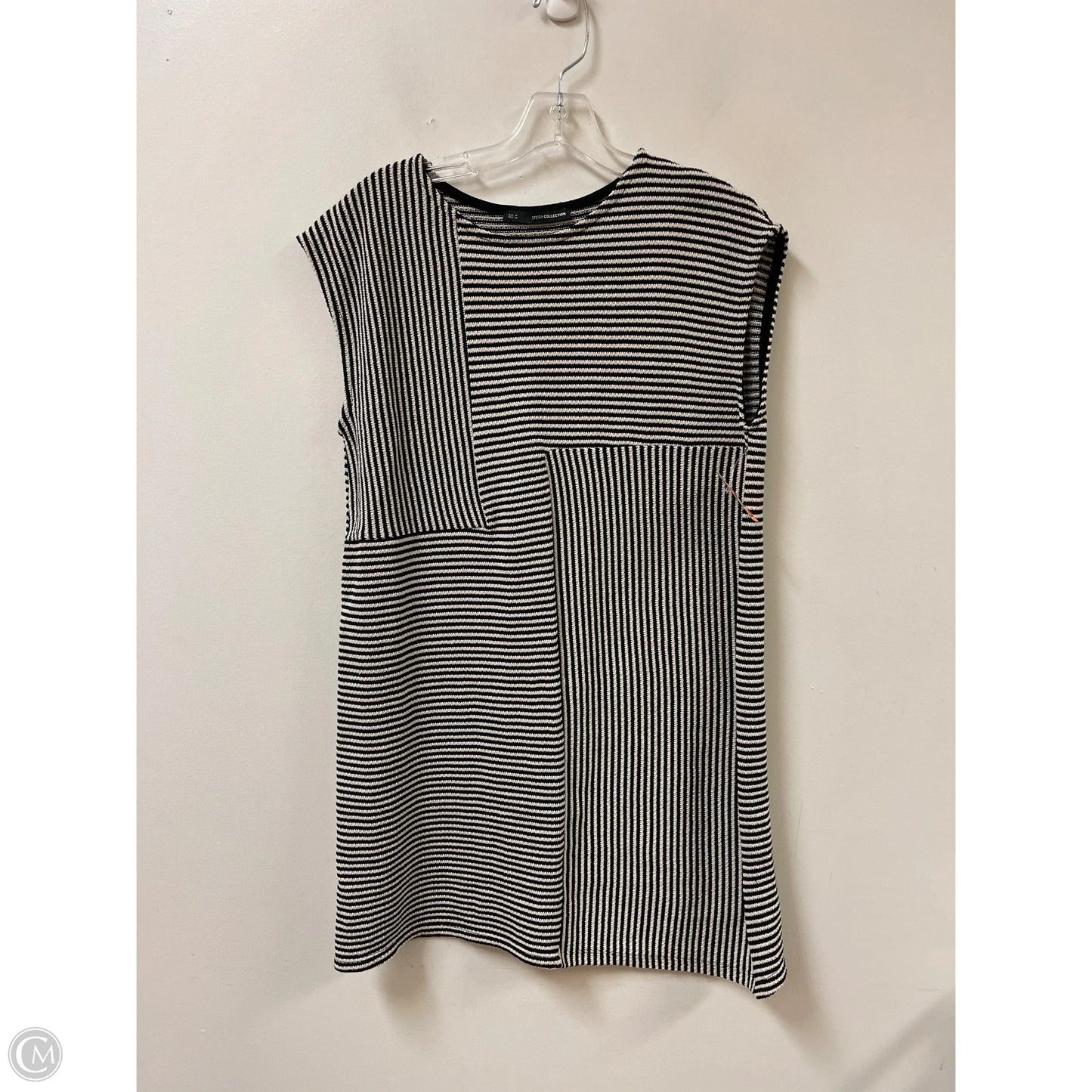 Dress Casual Midi By Zara In Black & Cream, Size: M
