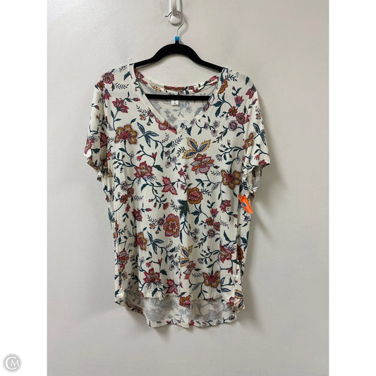Top Short Sleeve By Old Navy In Floral Print, Size: L