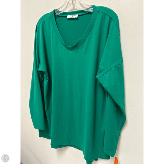 Top Long Sleeve By Zenana Outfitters In Green, Size: S