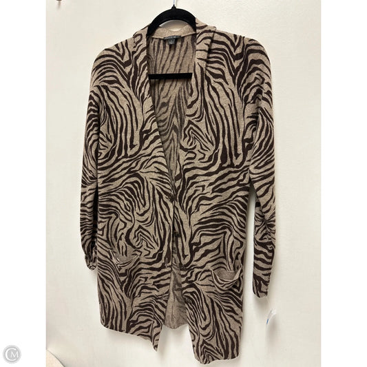 Sweater Cardigan Designer By Lafayette 148 In Brown, Size: L