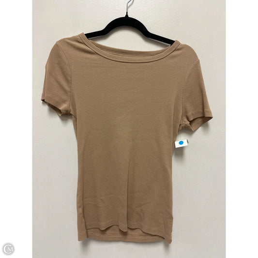 Top Short Sleeve By Time And Tru In Tan, Size: S