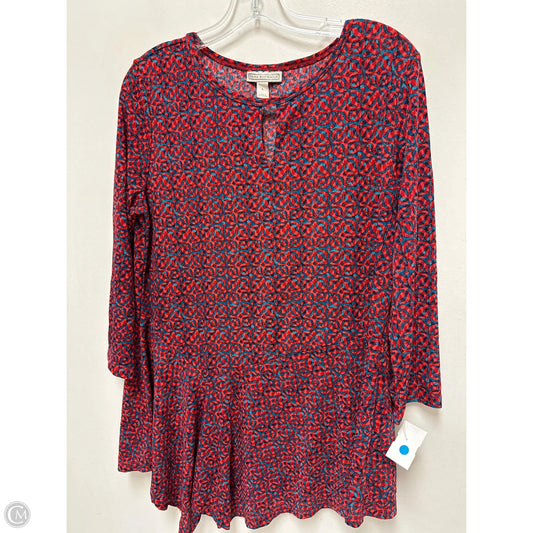 Tunic Long Sleeve By Dana Buchman In Red, Size: L