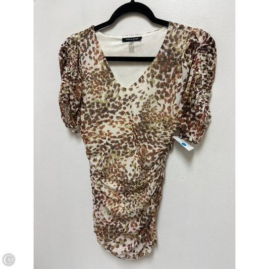 Top Short Sleeve By Cable And Gauge In Animal Print, Size: Xs