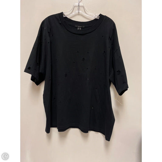Top Short Sleeve By Forever 21 In Black, Size: Xl