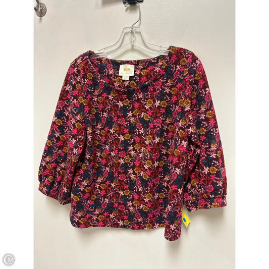 Top Long Sleeve By Maeve In Floral Print, Size: L