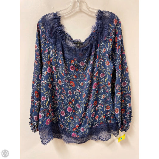 Top Long Sleeve By Jessica Simpson In Navy, Size: L