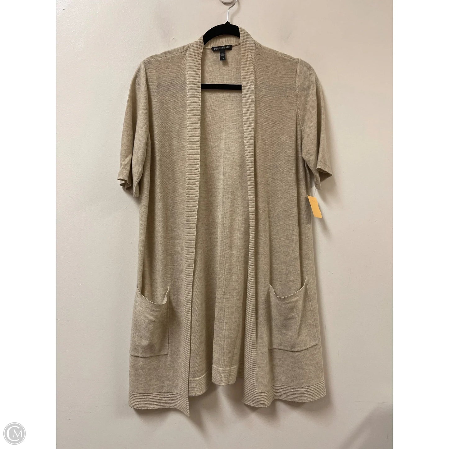 Sweater Cardigan By Eileen Fisher In Tan, Size: S