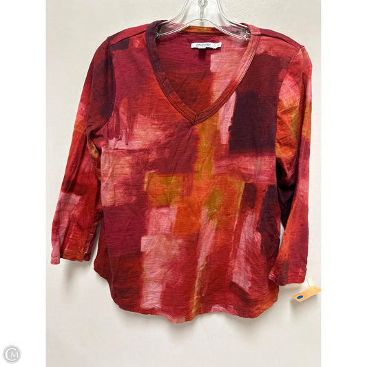 Top Long Sleeve By Chicos In Red, Size: M