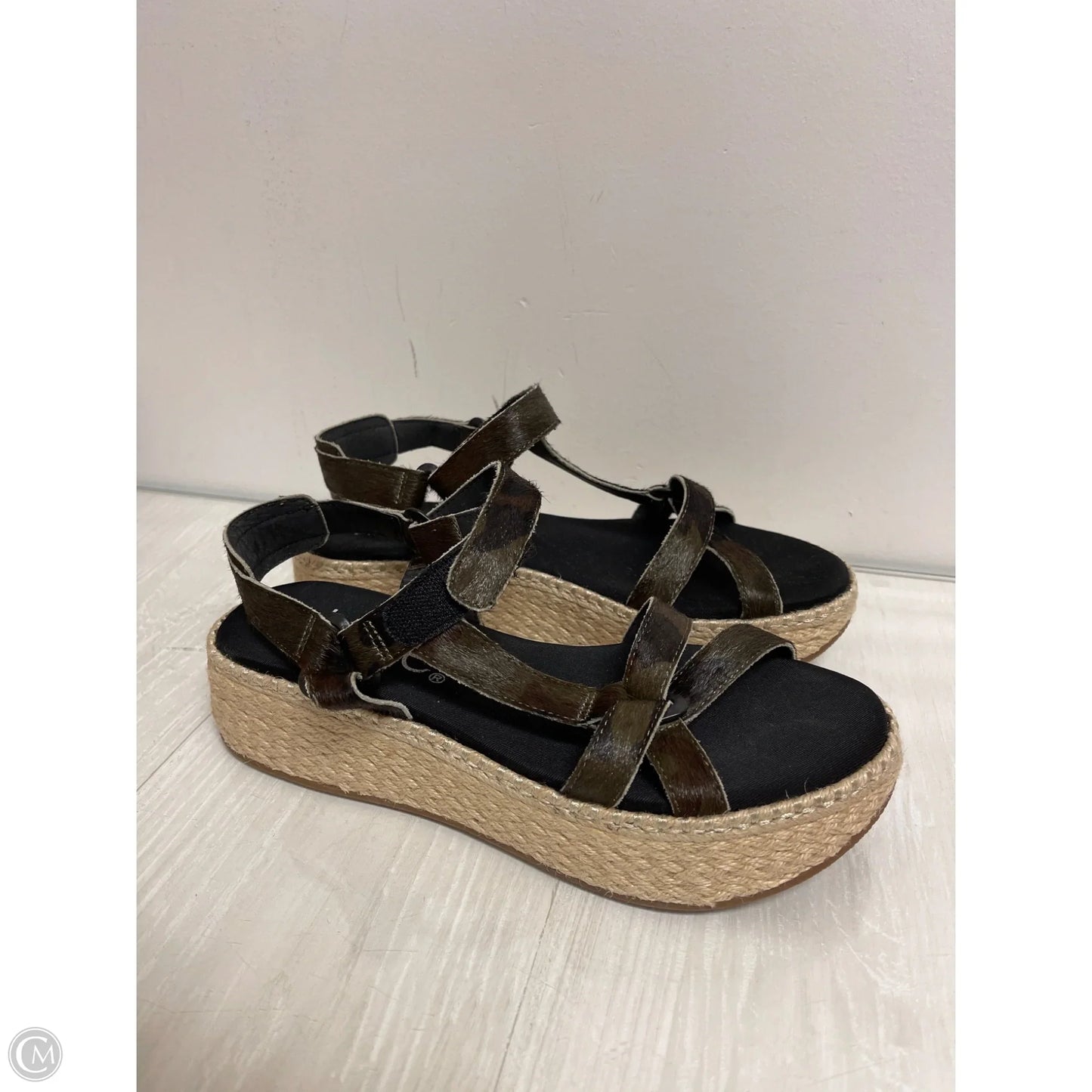Sandals Heels Platform By Nicole In Camouflage Print, Size: 9