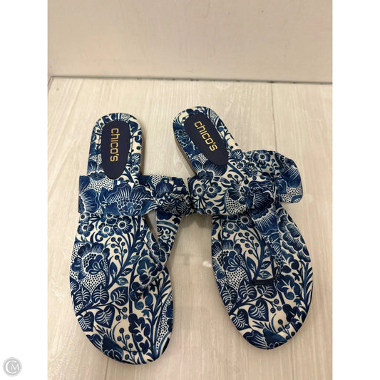 Sandals Flip Flops By Chicos In Blue, Size: 11