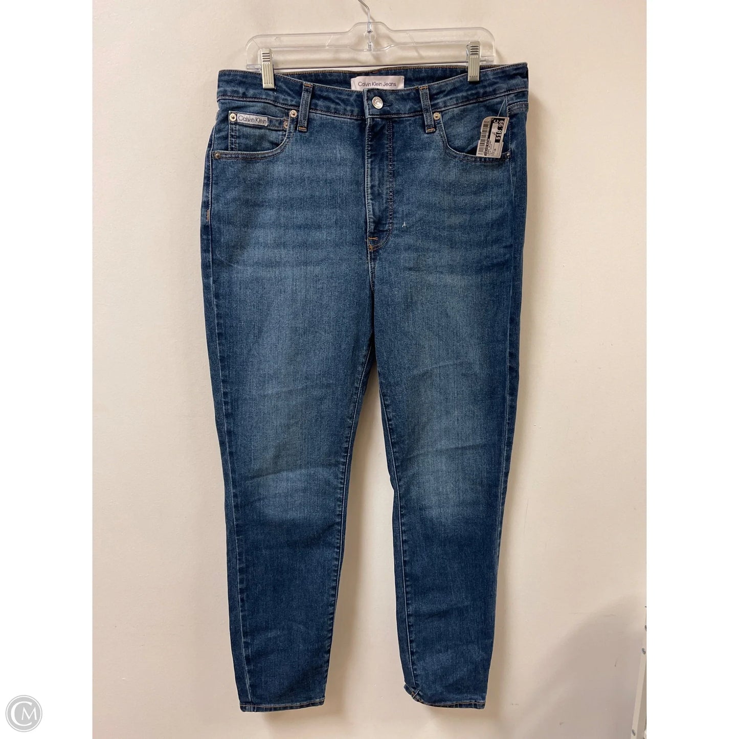 Jeans Skinny By Calvin Klein In Blue Denim, Size: 16