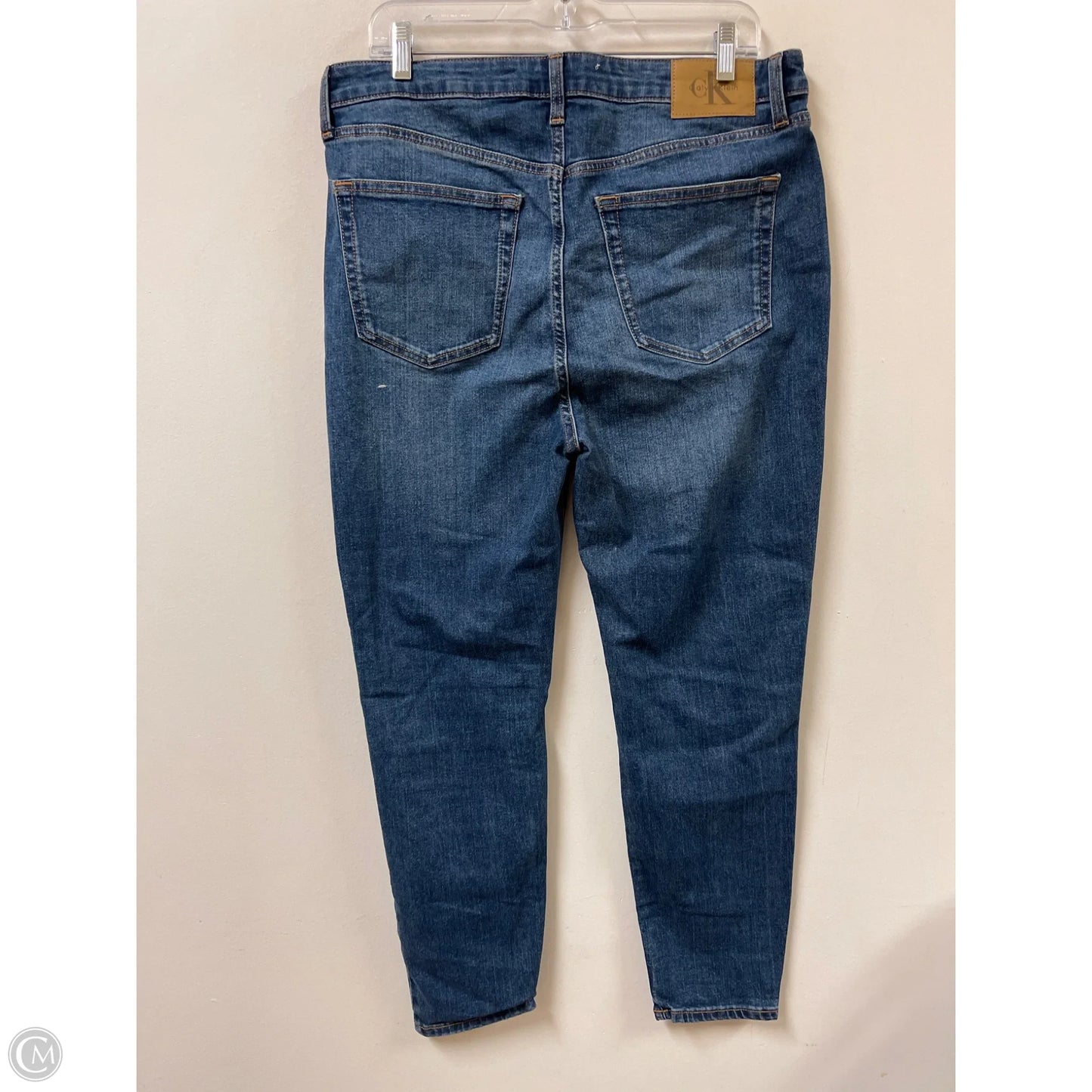 Jeans Skinny By Calvin Klein In Blue Denim, Size: 16