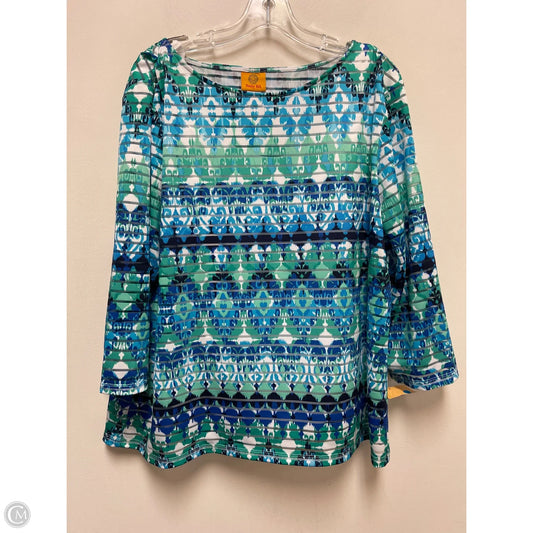 Top Long Sleeve By Ruby Rd In Blue & Green, Size: Xl