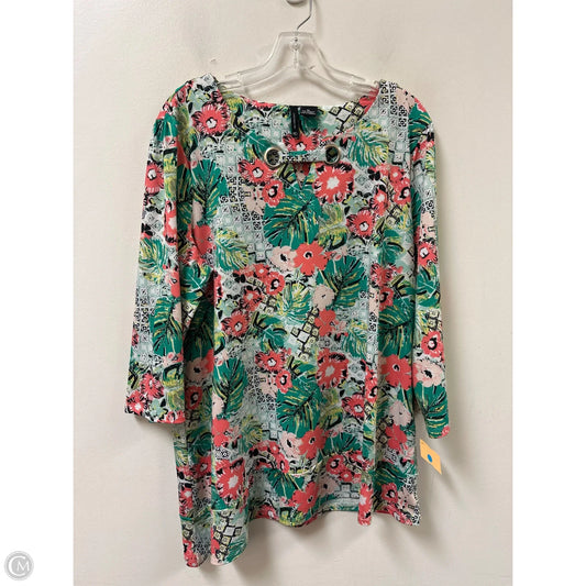Top Long Sleeve By New Directions In Floral Print, Size: Xl