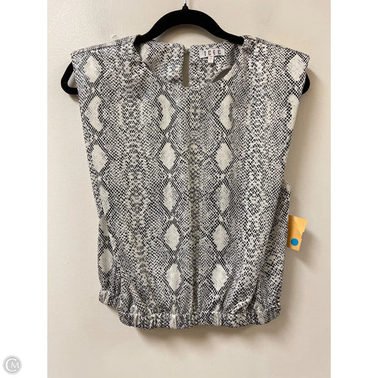 Top Sleeveless By Tcec In Snakeskin Print, Size: L