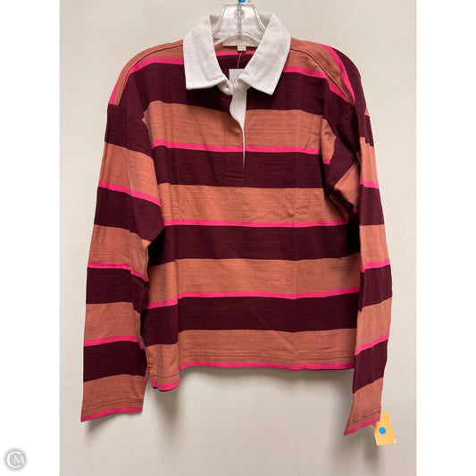 Top Long Sleeve By Loft In Striped Pattern, Size: M