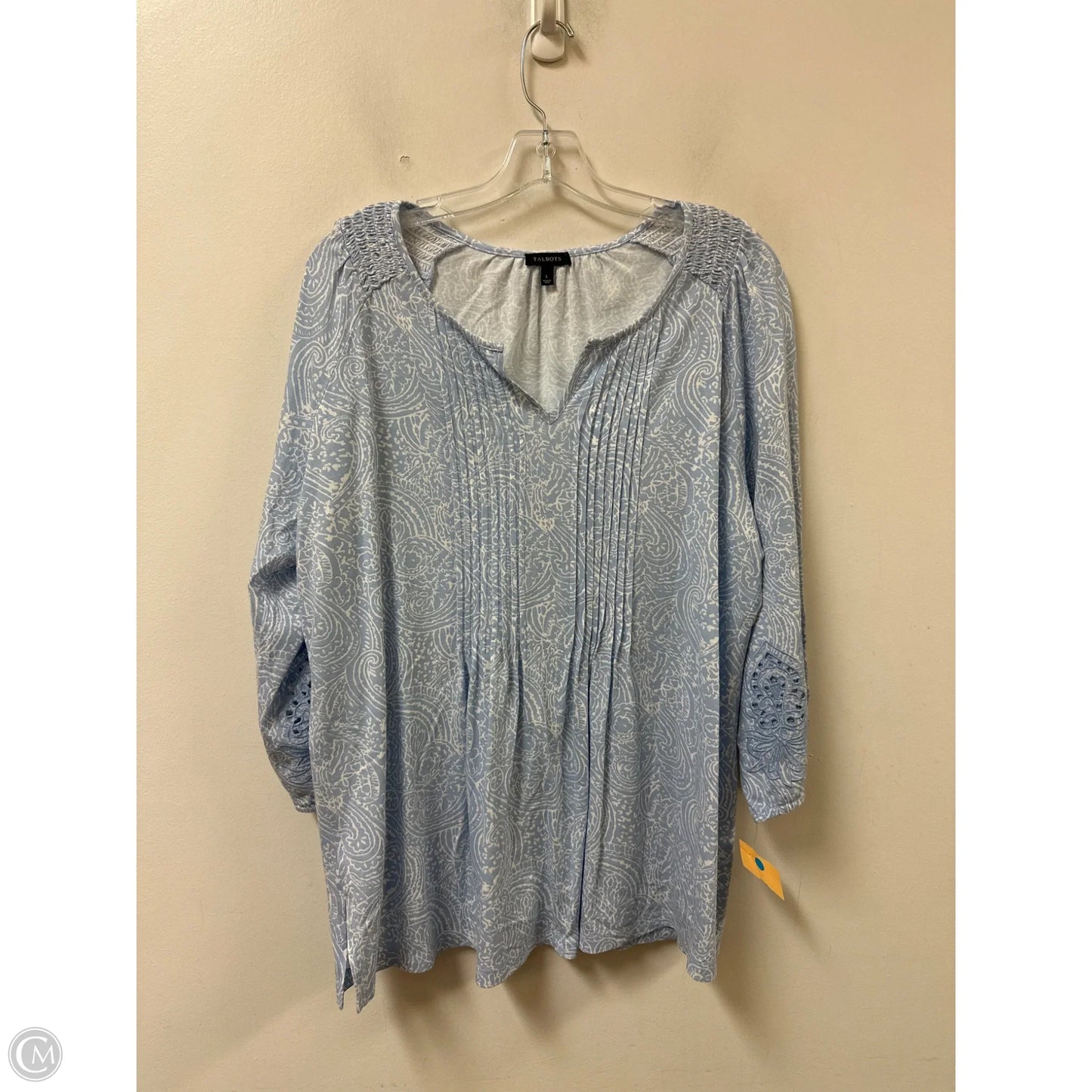 Top Long Sleeve By Talbots In Blue, Size: L