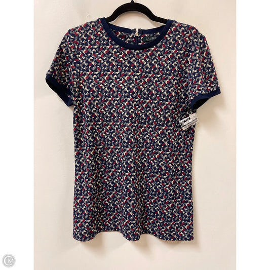 Top Short Sleeve By Lauren By Ralph Lauren In Blue & Red, Size: M