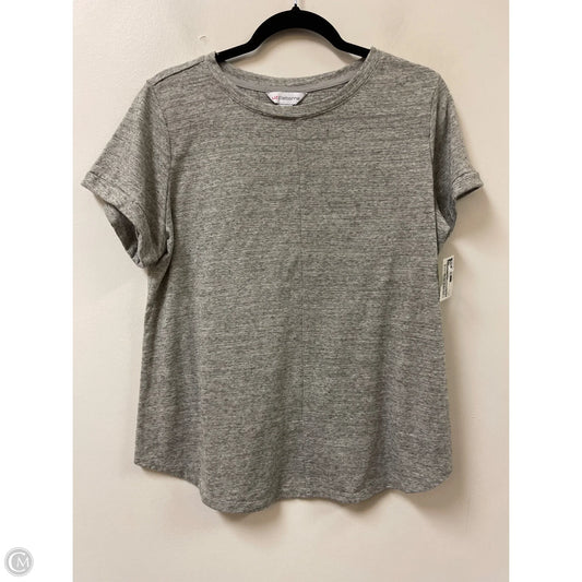 Top Short Sleeve By Liz Claiborne In Grey, Size: L