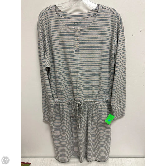 Dress Casual Midi By Haven In Blue & Grey, Size: M