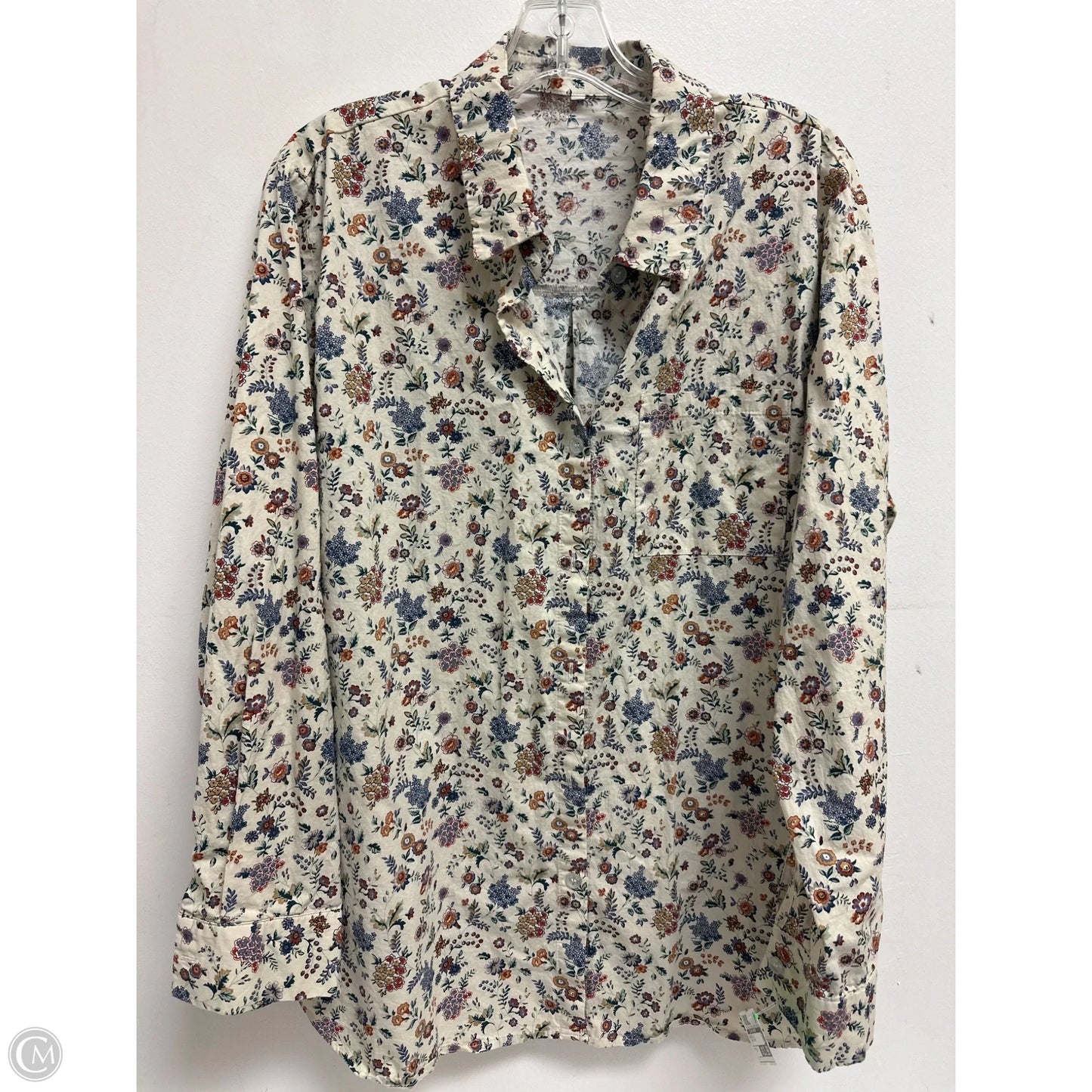Blouse Long Sleeve By Clothes Mentor In Floral Print, Size: 1x