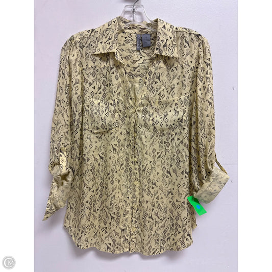 Blouse Long Sleeve By New Directions In Yellow, Size: S