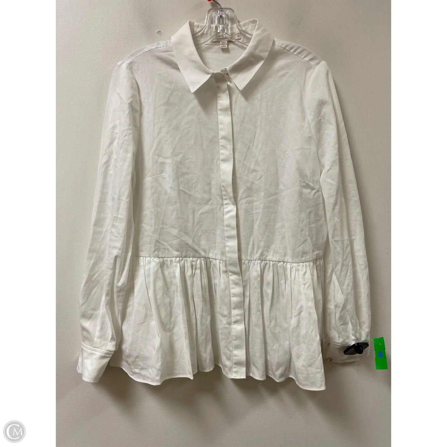 Blouse Long Sleeve By Ted Baker In White, Size: L