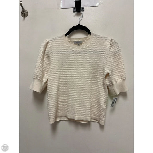 Sweater Short Sleeve By Madewell In Cream, Size: M