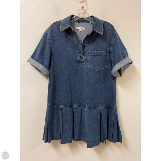 Dress Casual Midi By Frame In Blue Denim, Size: S
