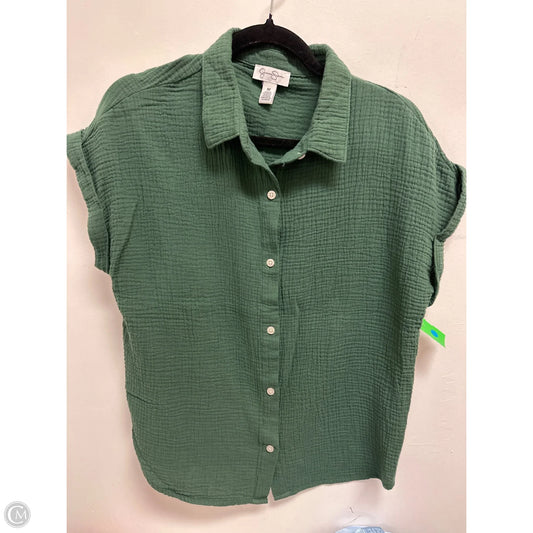 Blouse Short Sleeve By Jessica Simpson In Green, Size: M