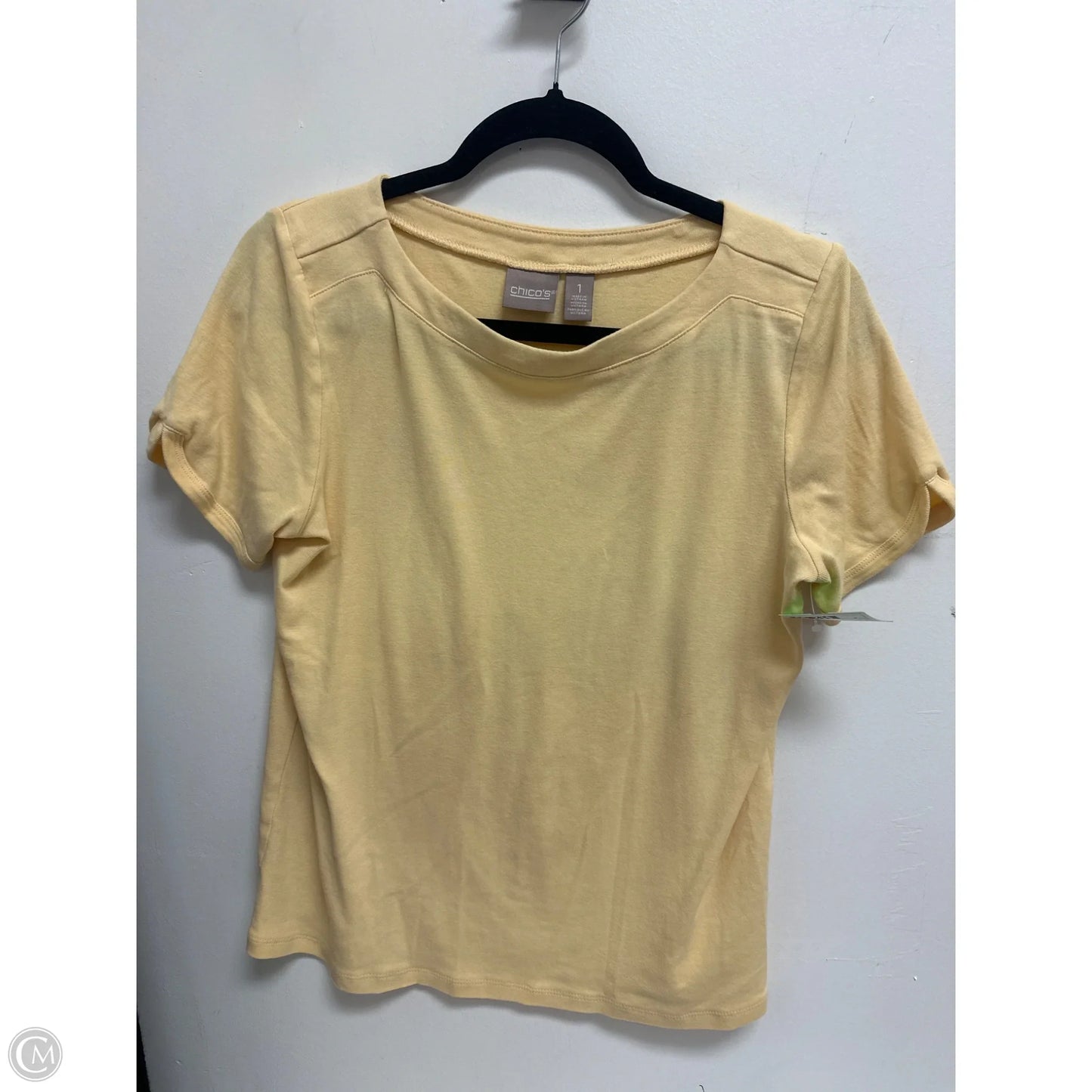 Top Short Sleeve By Chicos In Yellow, Size: M