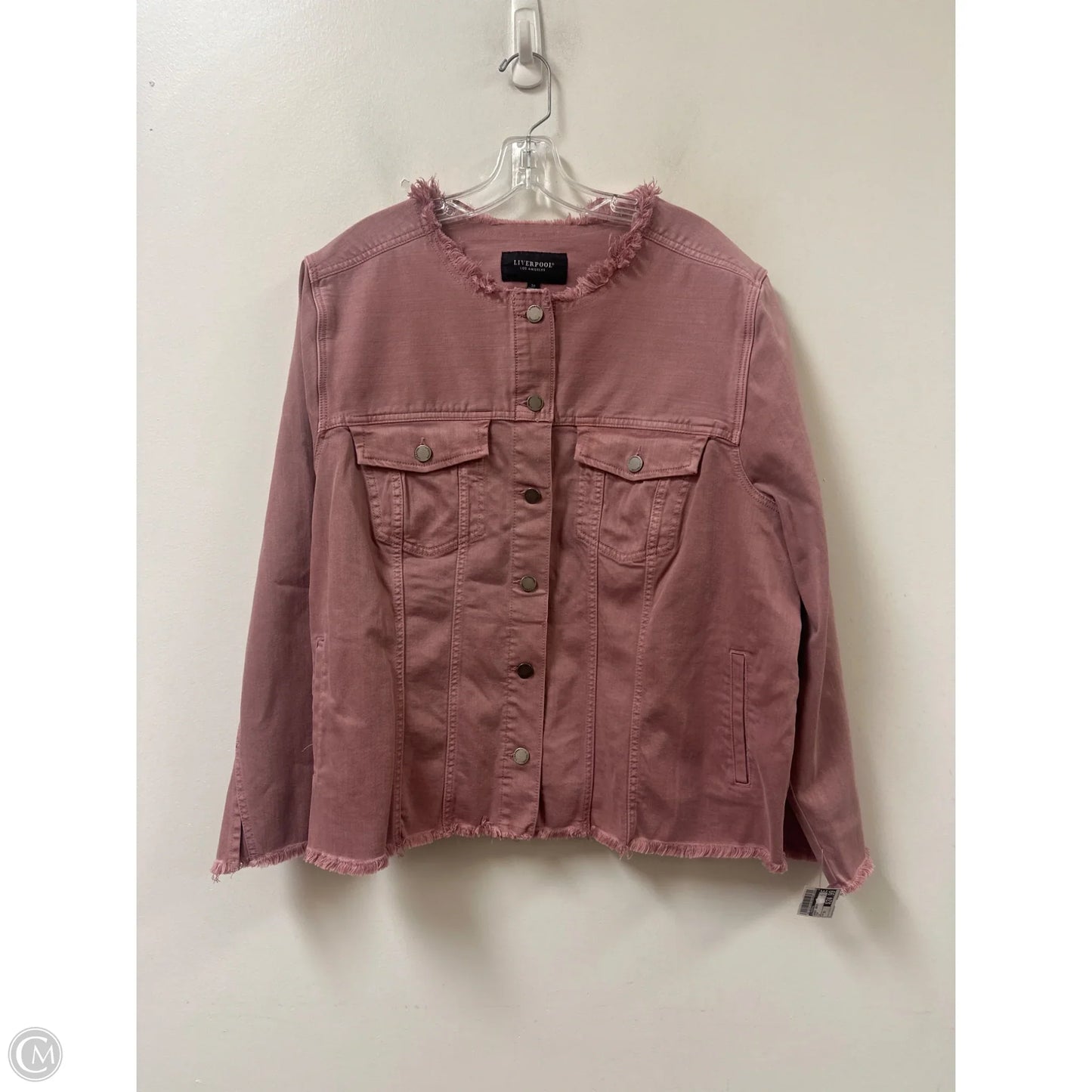 Jacket Denim By Liverpool In Pink, Size: 3x