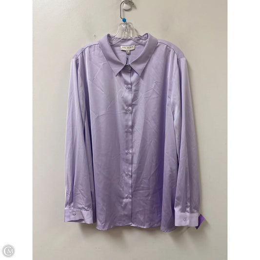Blouse Long Sleeve By Skies Are Blue In Purple, Size: 3x