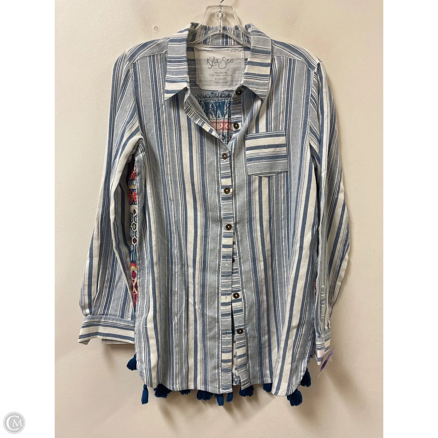 Tunic Long Sleeve By Cmb In Blue, Size: Xs