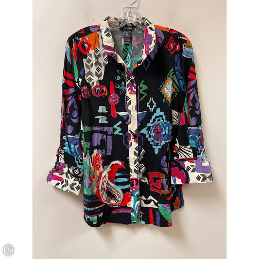 Blouse Long Sleeve By Ali Miles In Multi-colored, Size: Xs