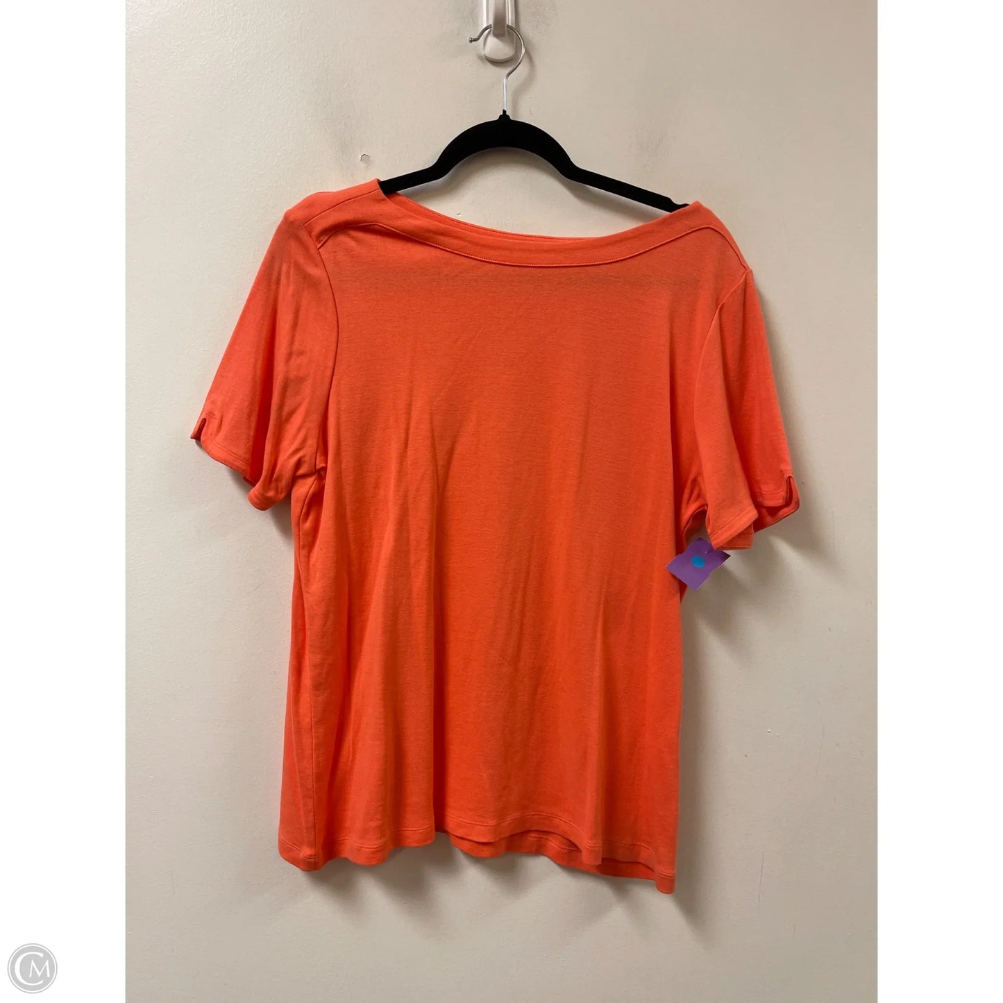 Top Short Sleeve By Chicos In Orange, Size: L