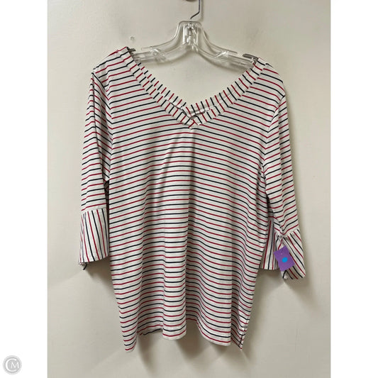 Top Short Sleeve By J. Jill In Blue & Red & White, Size: L