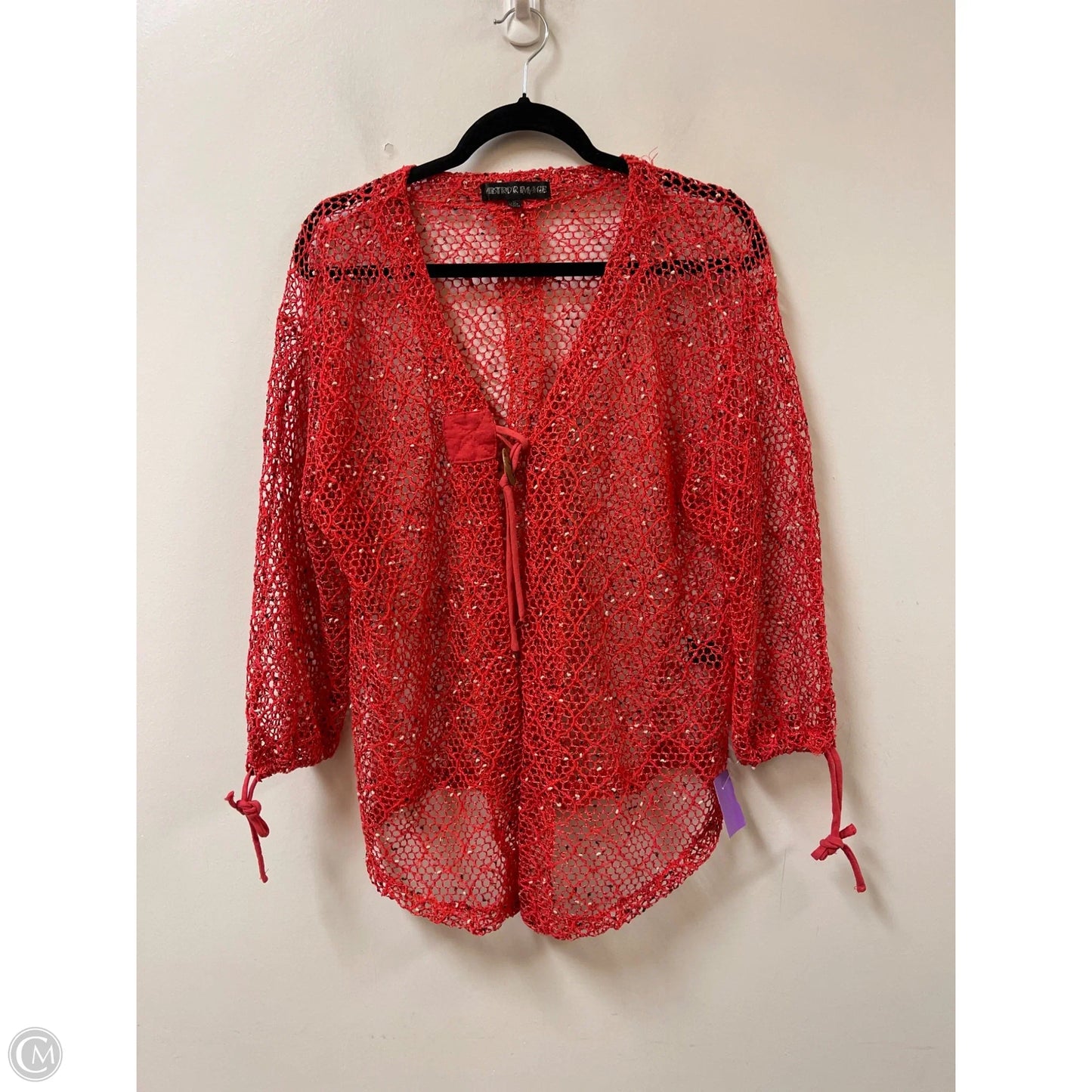 Sweater Cardigan By Clothes Mentor In Red, Size: Xl