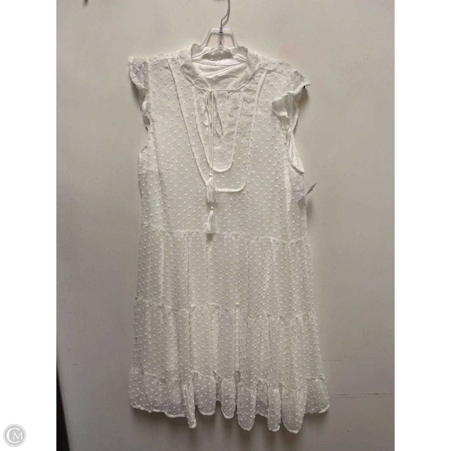 Dress Casual Midi By Clothes Mentor In White, Size: L