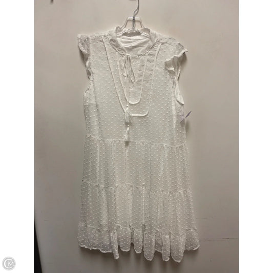 Dress Casual Midi By Clothes Mentor In White, Size: L