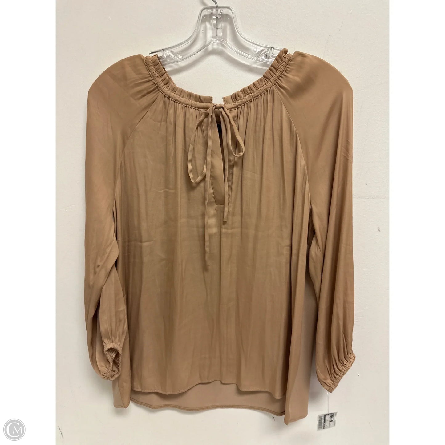 Top Long Sleeve By Ann Taylor In Tan, Size: S