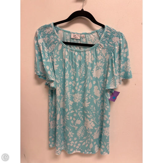 Top Short Sleeve By Kim Rogers In Blue, Size: S