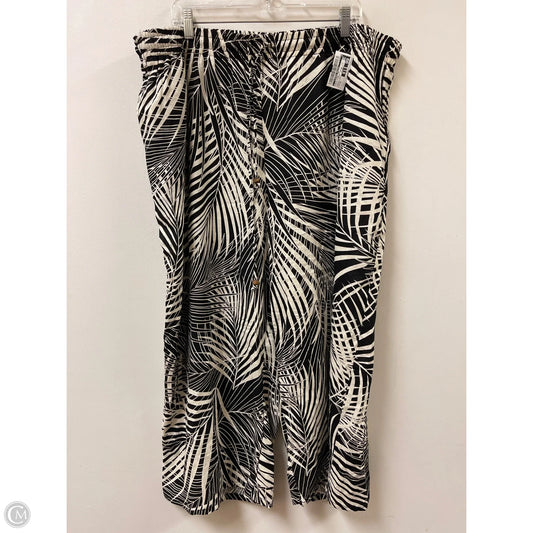 Pants Wide Leg By Clothes Mentor In Black & Cream, Size: 22