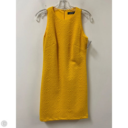 Dress Casual Midi By Lauren By Ralph Lauren In Yellow, Size: Xs