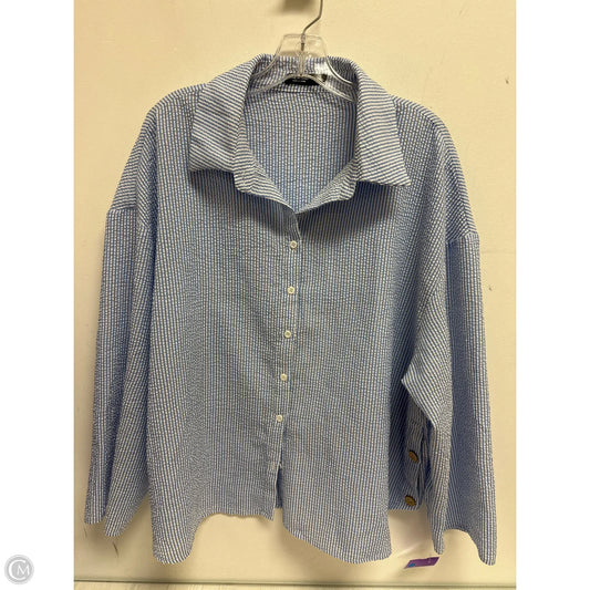 Blouse Long Sleeve By Shein In Blue, Size: 3x