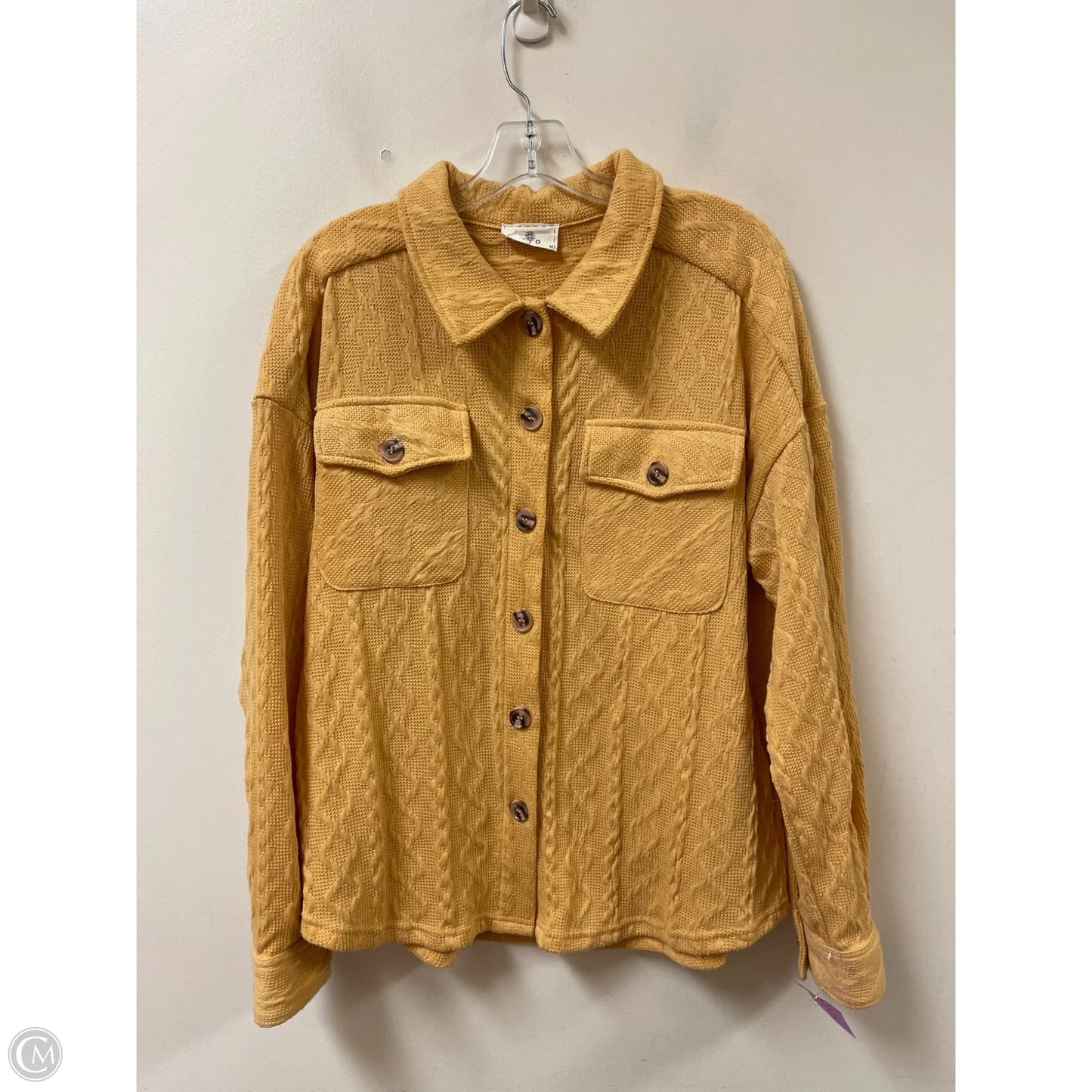 Jacket Shirt By Clothes Mentor In Yellow, Size: M