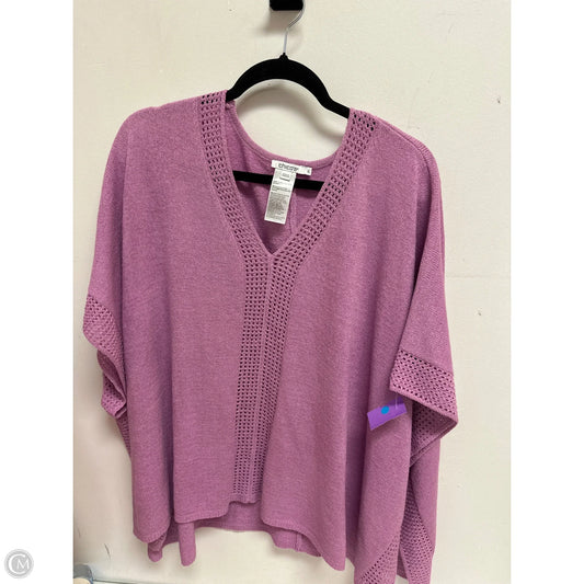 Poncho By Chicos In Purple, Size: Xl