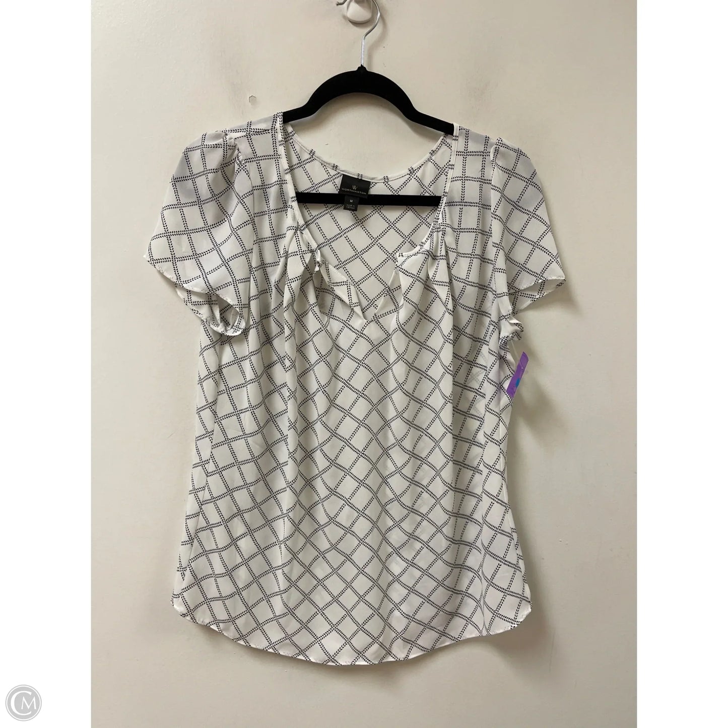 Top Short Sleeve By Worthington In White, Size: M