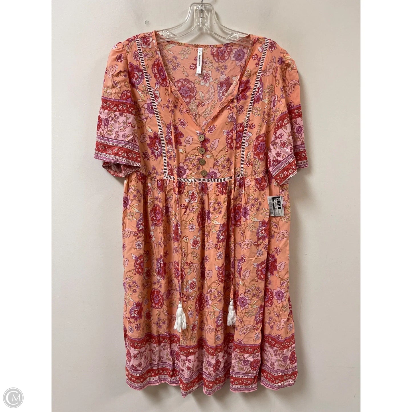 Dress Casual Short By Beachsissi In Orange & Pink, Size: L